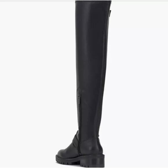 Vince Camuto Abrila Black Over-The-Knee Boot Sz 7 W-Calf Block Heel Lug Sole New - Picture 11 of 14